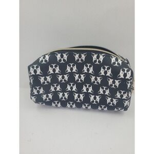 Dabney Lee Boston Terrier Makeup Bag Black White Dog Print Cosmetic Pouch Travel